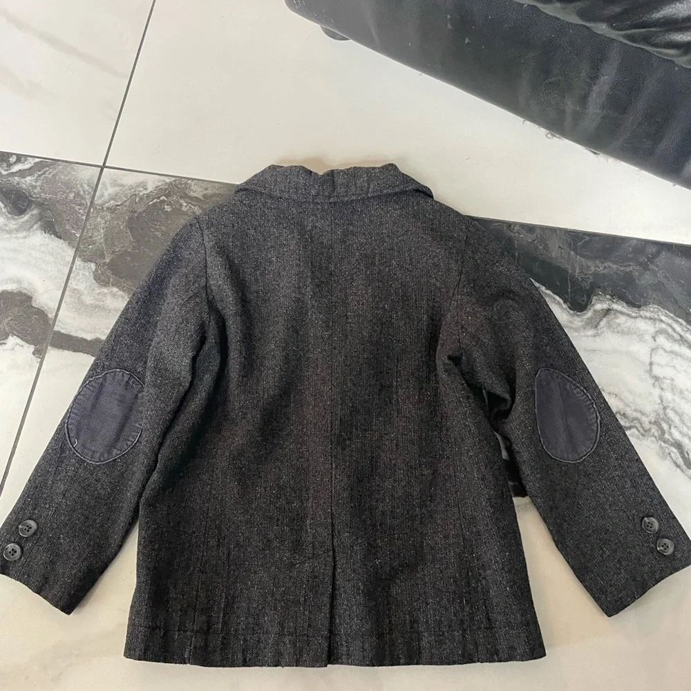 Old Navy Gray Pea Coat with Structured Shoulders 5T
